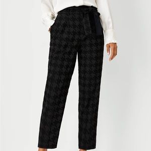 The Belted High Waist Taper Pant in Houndstooth